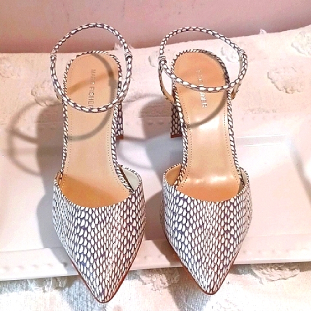 Marc Fisher Monochrome Patterned Heels